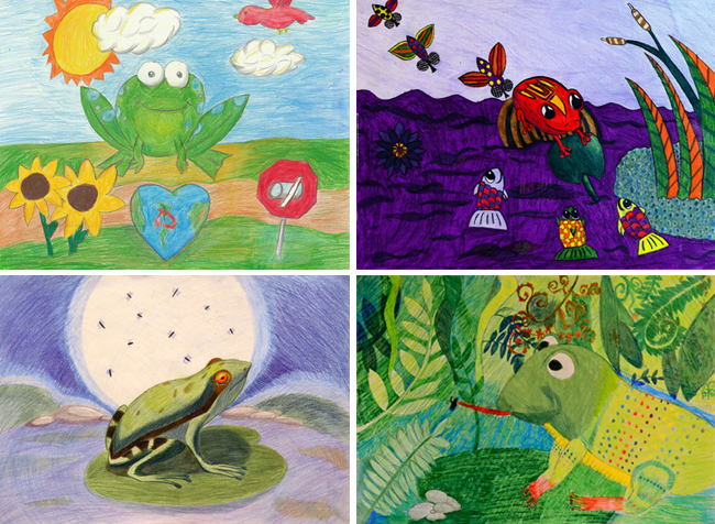 children's artwork of frogs from around the world
