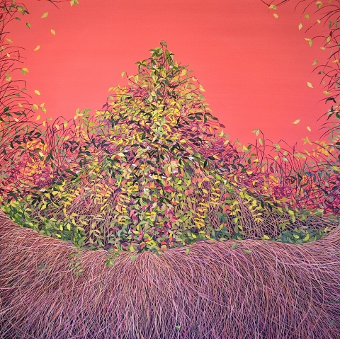 Sienna Thicket (Thicket #4) 2011, - Oil on Canvas, 48" x 48"