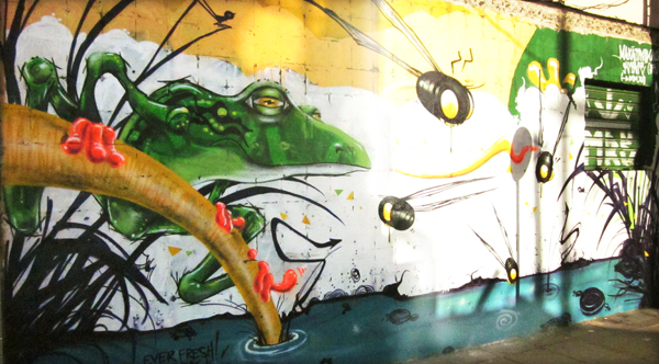 Brazil frog mural by Mike Maka