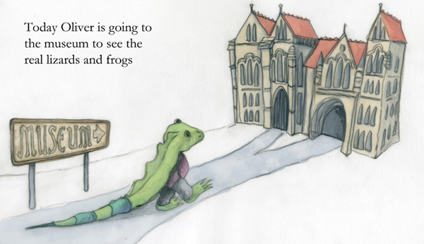 Today Oliver is going to the museum - illustration from the book