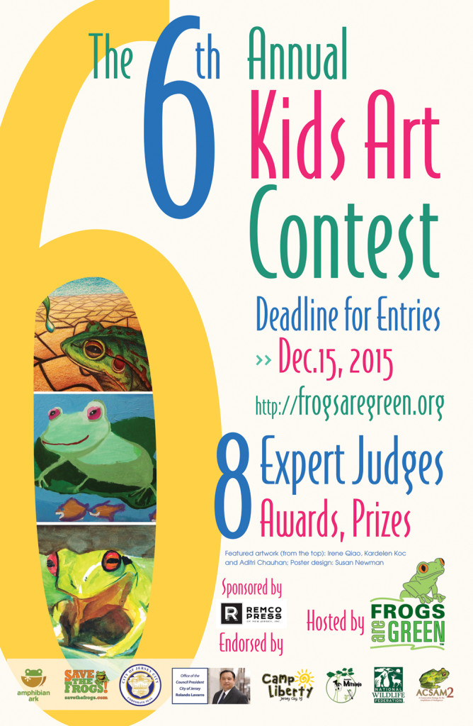 6th Annual Frogs Are Green Kids Art Contest poster for 2015
