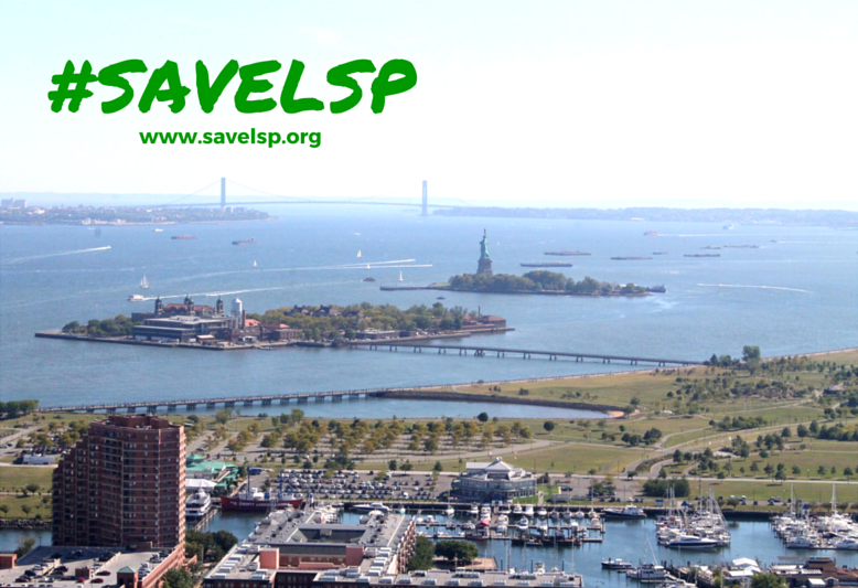 #SaveLSP Liberty State park aerial view with Miss Liberty