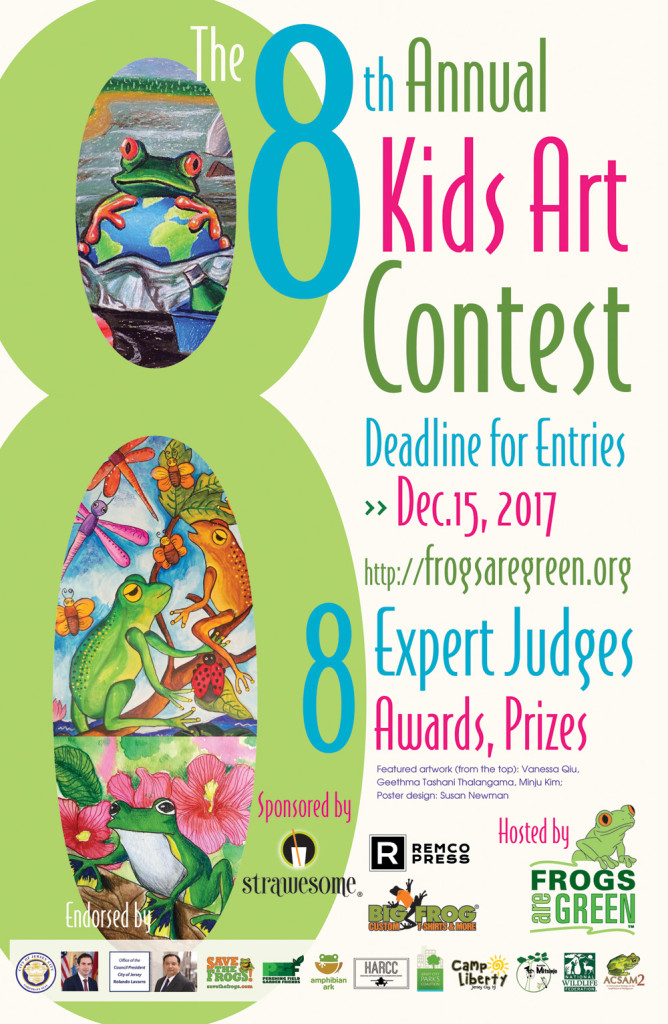 2017 kids art contest hosted by Frogs Are Green. Design by Susan Newman.