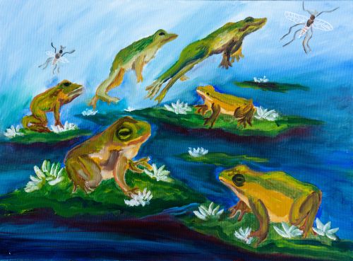 Honorable Mention, Elif Ersoz, Turkey, Frogs Are Green Kids Art Contest ages 10-12