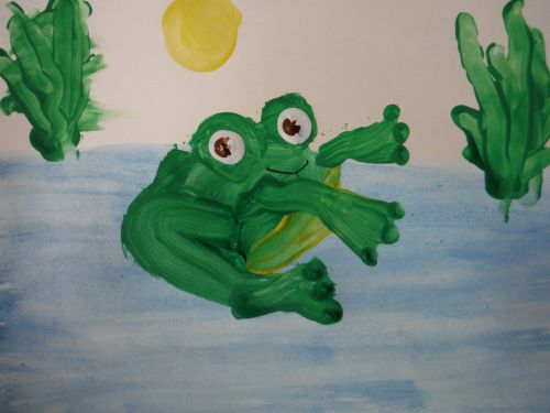Honorable Mention Jessen Whelchel, California, Frogs Are Green Kids Art Contest 2014, age 3-6 group