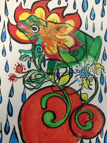 Honorable Mention, Sarah Mongare, New Jersey, USA, Frogs Are Green Kids Art Contest, Best of Jersey City