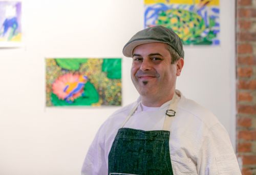 Chef Camillo Sabella at Green Dream's Save the Frogs Day event in Jersey City - Photo by Danny Chong.