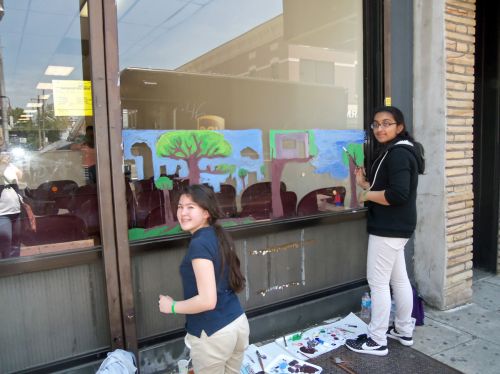 PS8-students-central-ave-window-painting