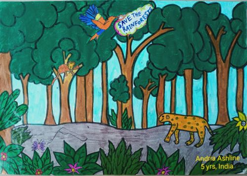 Andria Ashline, 5 years old, best art from India 2020