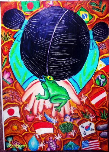 Honorable Mention, Lena Sutanti, Indonesia, Frogs Are Green Kids Art Contest, Ages 13-16