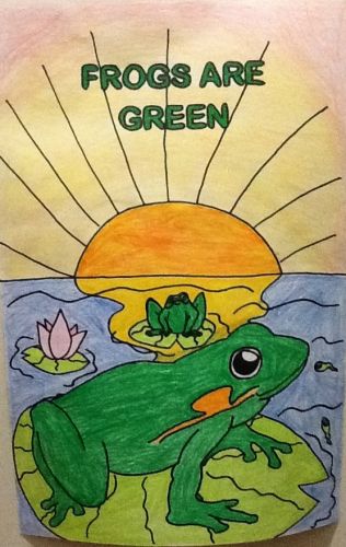 2nd Place Winner, Dhanayra Lara, MS #7, Jersey City, NJ, USA, Frogs Are Green Kids Art Contest, Best Typography