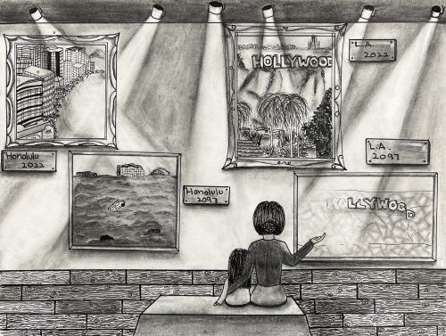 1st-Place-Best-Environmental-Art-2022-Yuna Han, 13 years old, CA, USA, Black and White