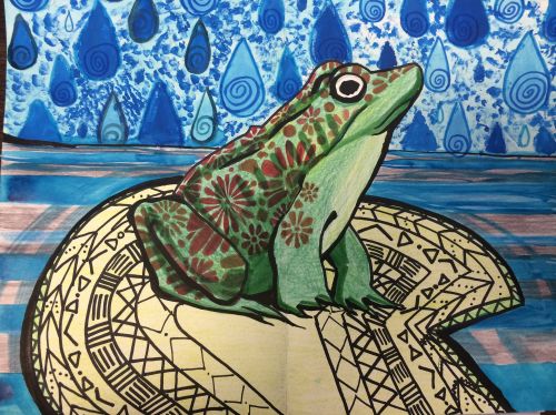 3rd Place Winner, Dayanna Franco, Liberty HS, New Jersey, Frogs Are Green Kids Art Contest, Ages 13-16