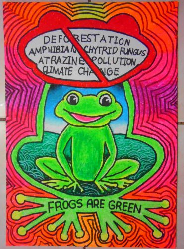 Honorable Mention, Angel Sealtiel S. Munoz, Philippines, Frogs Are Green Kids Art Contest, Best Typography