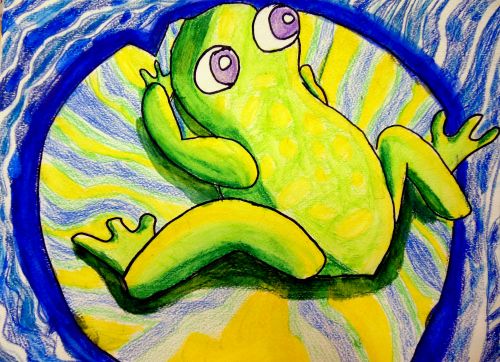 Honorable Mention, Stephen Lu, South Brunswick, NJ, Frogs Are Green Kids Art Contest 2014, age 3-6 group