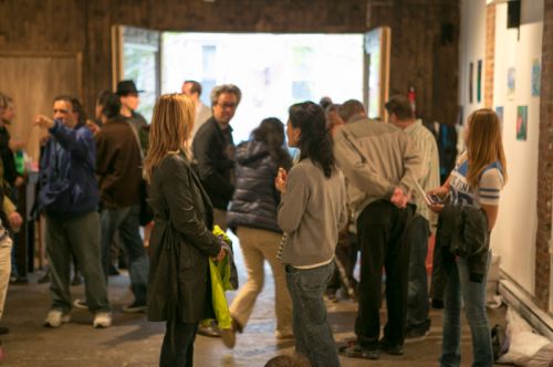 Crowd at Green Dream's Save the Frogs Day event at The Distillery Gallery in Jersey City. Photo by Danny Chong.