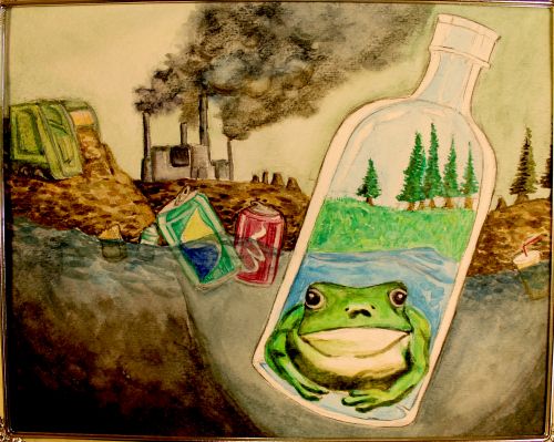 1st Place Winner, Olivia Xu, New Jersey, USA, Frogs Are Green Kids Art Contest, Best Environmental Art