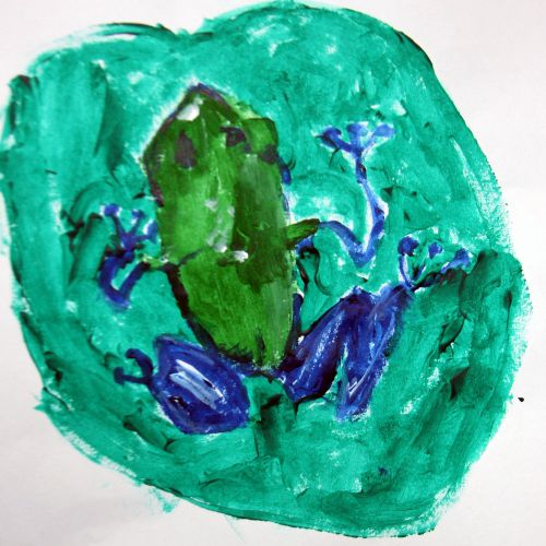 2nd Place Winner, Liam Cheng, New York, USA, Frogs Are Green Kids Art Contest 2014, age 3-6 group