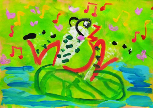 3rd Place Winner Vinci Chan Wing Chi, Hong Kong, Frogs Are Green Kids Art Contest 2014, age 3-6 group