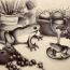 Frog still-life, black and white,Teresa Tao, 12 years old, CA thumbnail
