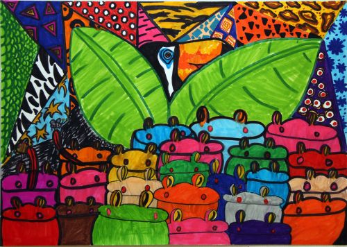 2nd Place Winner, Doga Tansug, Turkey, Frogs Are Green Kids Art Contest ages 10-12