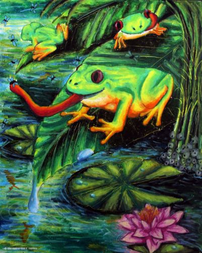 Honorable Mention, Fatahillah Faisal Rizqiawan, Indonesia, Frogs Are Green Kids Art Contest ages 10-12