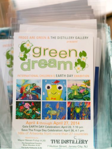 Green Dream postcards are paired with seed packets as a giveaway to children who attended the event at The Distillery Gallery.