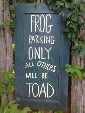 Frog parking only, all others will be toad