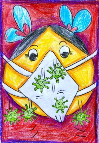 Adyaashree rout, 6 years old, India, earth day 2020, Covid 19