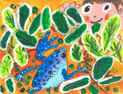 Honorable Mention, Liu Tsz Chun, Hong Kong, Frogs Are Green Kids Art Contest 2014, age 3-6 group