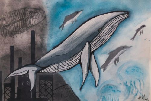 2nd place best environmental message, Liang Meng, 12 years old, China, 2023