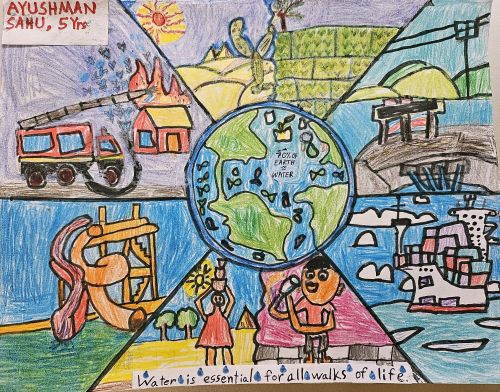 2nd Place Best JC art, Ayushman Sahu, 5 yrs old, Jersey City, NJ, USA
