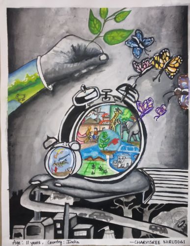 Charvisree Nirujogi, Age 11, best art from India 2020