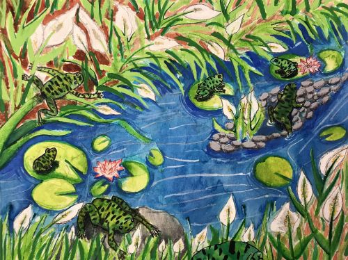 Picnic by the bank, Jane Ser, 10 years old, CA