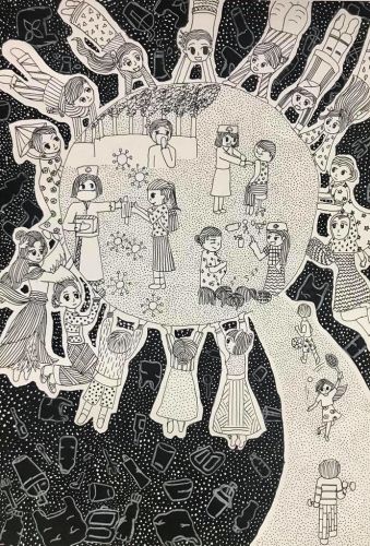 2nd Place - Hiranyika Aphithanang,12 years old, Thailand, best Black and White art 2020