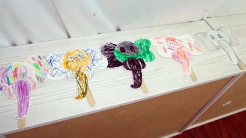 5-different-elephant-masks-by-children-at-Peaceful-Frogs-in-Hoboken