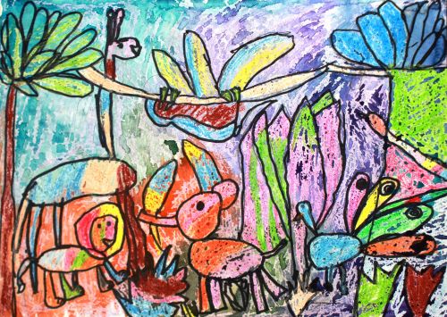 Elephant. Diskusi Rahia. 6 years. Kazakhstan, Almaty, School of Art and Design. Kasteeva, teacher Kuznetsov Yu.I