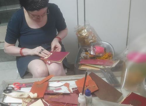 Jyoti Gulati, Uttrakhand, Haridwar - making art from recycled cards