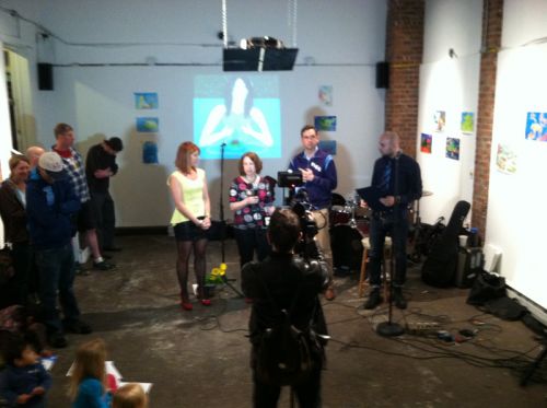 Kristin DeAngelis, Susan Newman, Mayor Steven Fulop, Gabriel Pacheco