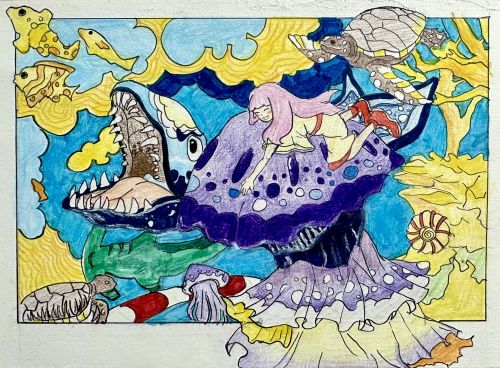 Honorable Mention, Li Yuxi, 12 years old, China, Underwater imagination, 2023