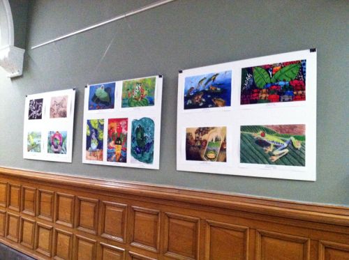 International frog art by students ages 3-16 inside Jersey City's City Hall Rotunda May 2015