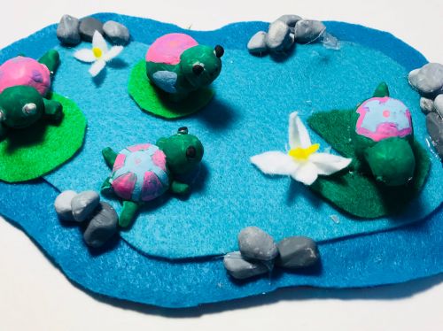 Turtle pond, Yuna Han, 9 years old, CA , 3d art