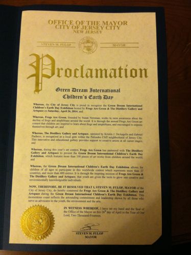 Proclamation to Frogs Are Green and Distillery Gallery for Green Dream