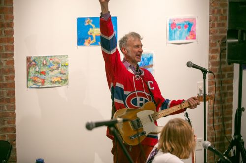Dave Case of The Gully Hubbards at the Green Dream - Save The Frogs Day event, The Distillery Gallery in Jersey City. Photo by Danny Chong.