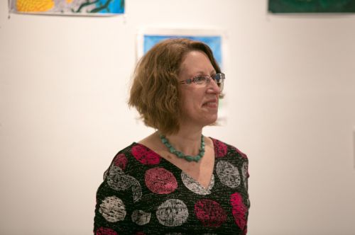 Susan Newman, founder of Frogs Are Green at the Green Dream - Save The Frogs Day event, The Distillery Gallery in Jersey City. Photo by Danny Chong.