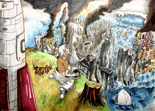 1st Place - Mingxian Zhu, 16, China, Collapse, best art from china 2020