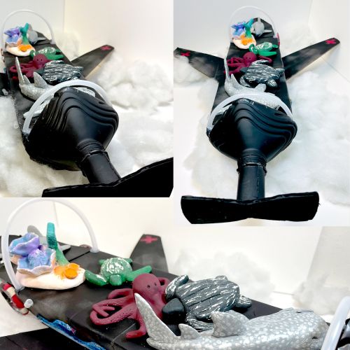 2nd-Place-Best-3D-Solomon Chang, 14 years old, CA, USA, 3D cardboard and ceramic, Marin Friend Rescue Plane, 2021