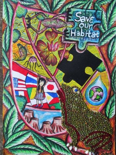 Honorable Mention, Lena Sutanti, Indonesia, Frogs Are Green Kids Art Contest, Best Environmental Art