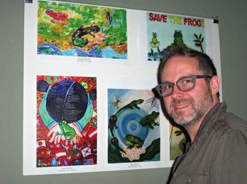 Mory Thomas of Washington Park Association attends Frogs Are Green's City Hall Rotunda opening