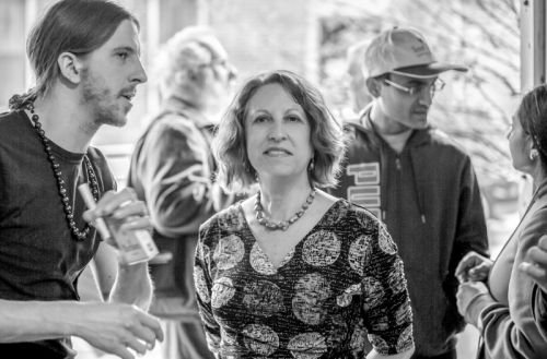 Susan Newman, founder of Frogs Are Green at the Green Dream - Save The Frogs Day event, The Distillery Gallery in Jersey City. Photo by Danny Chong.